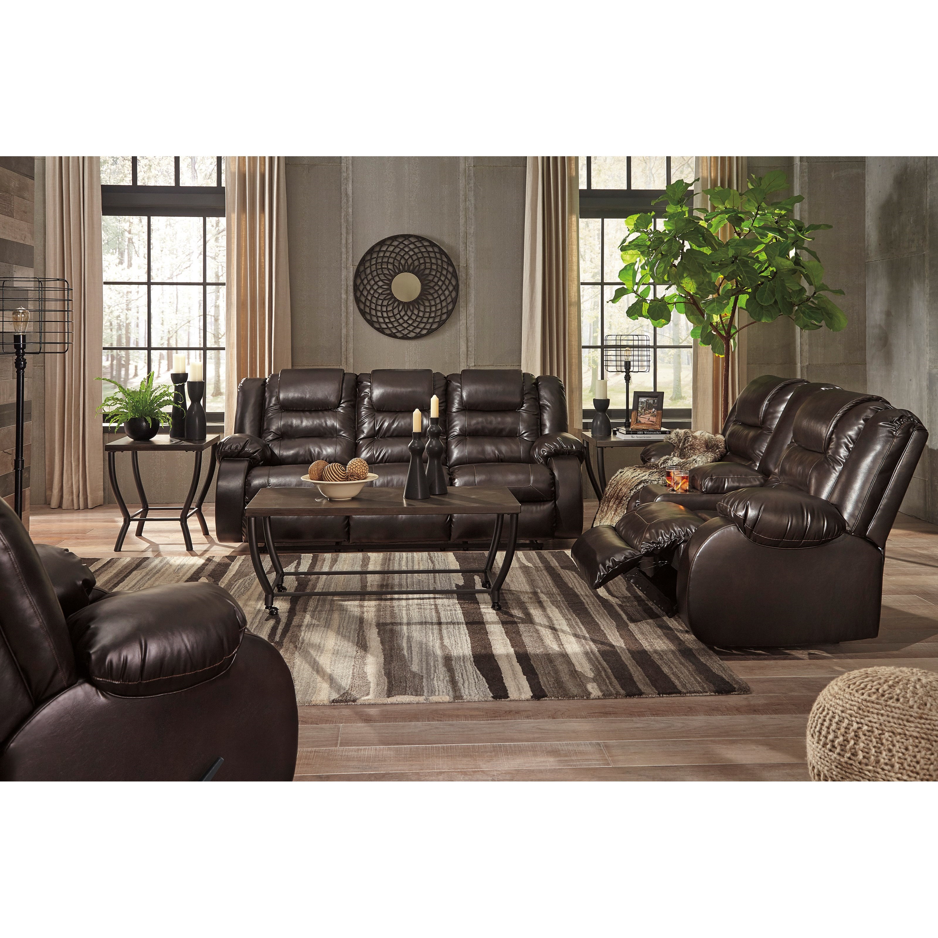 Vacherie chocolate reclining living outlet room set